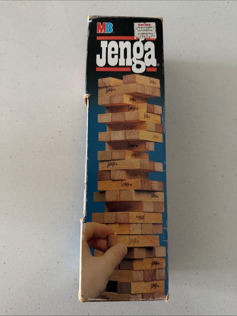 MB Jenga Wooden Block Stacking Game - Natural Wood